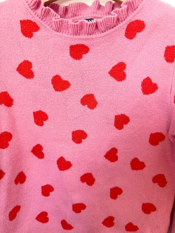 Pull en maille serré motifs cœur Kiabi - photo numéro 2