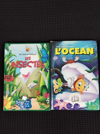 livres cartonnés scintillants Les insectes et une aventure dans l'océan