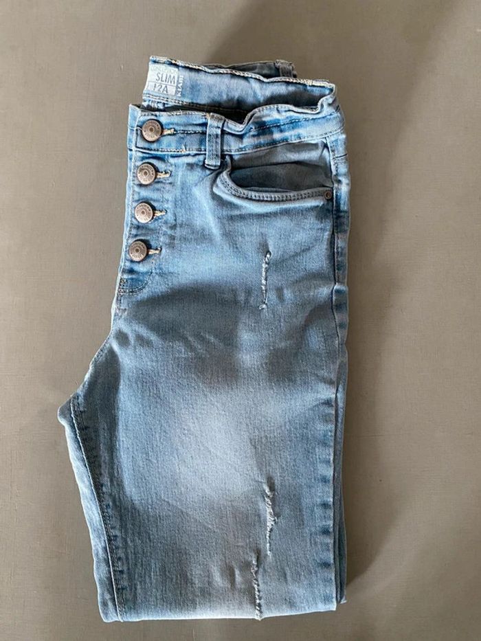 Jean’s kiabi slim 12 ans demin bleu clair - photo numéro 12