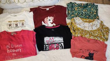7 t-shirts manches longues fille 4 ans lot