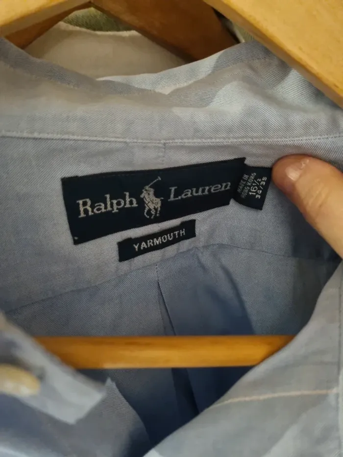 Chemise ralph lauren bleu uni - photo numéro 3
