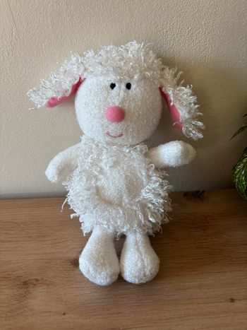 Doudou peluche mouton blanc phosphorescent luminou