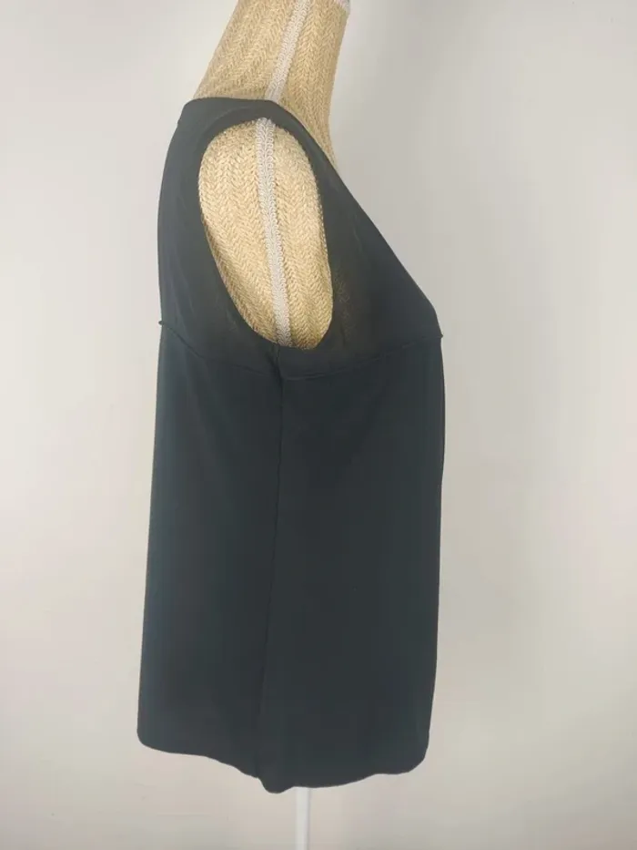 Blouse sans manches bi-matière noire taille XL Max Mara - photo numéro 3