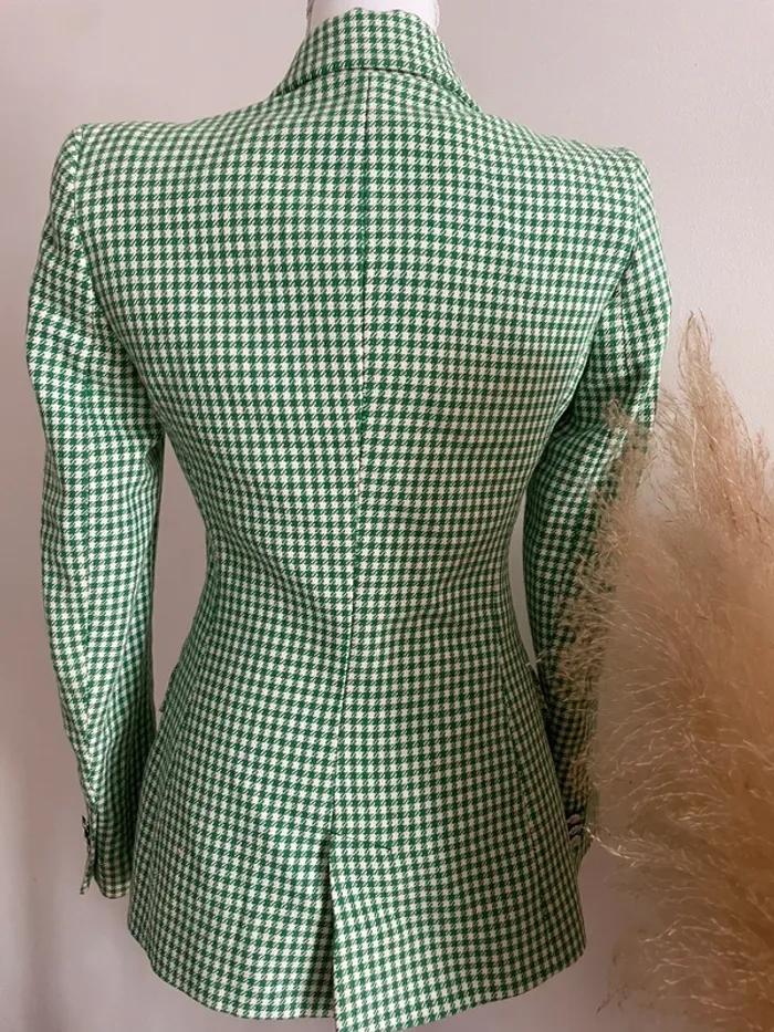 Zara veste blazer tailleur vichy à boutonnage croisé taille XS - photo numéro 20