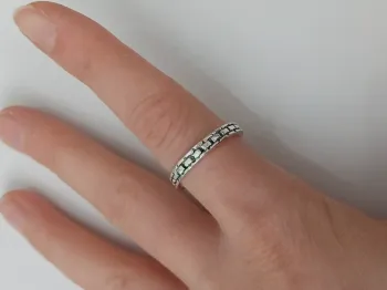 Bague argentée tendance en acier inoxydable