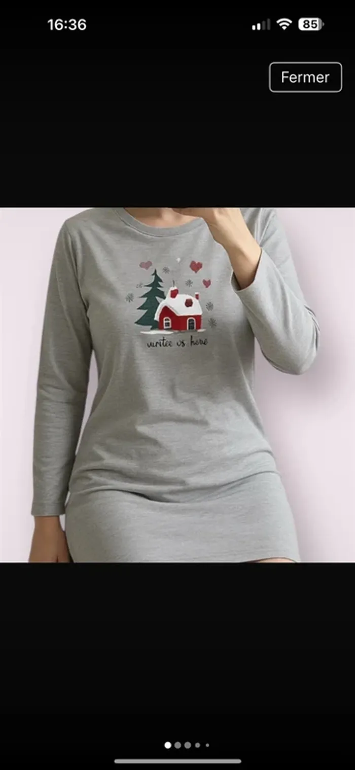 Chemise de nuit manches longues XS /S - photo numéro 8