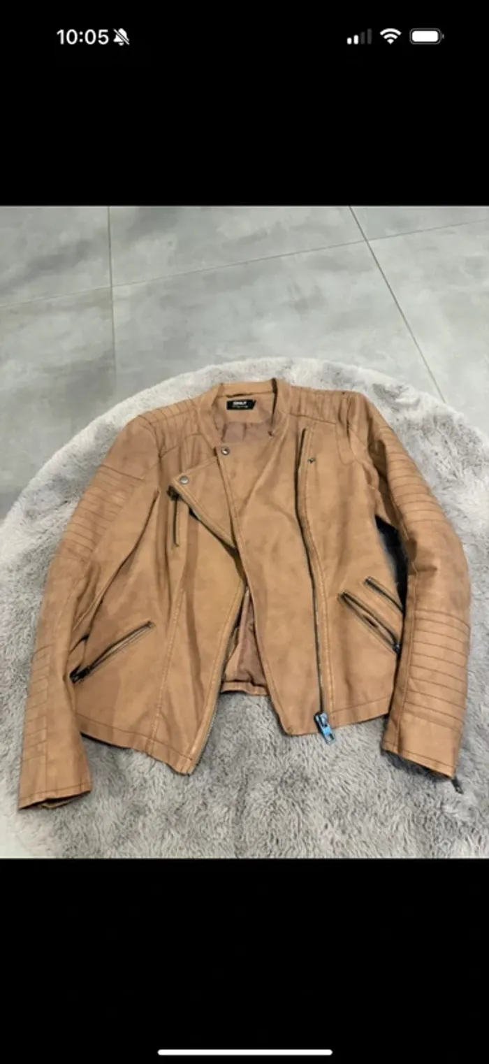 Veste en simili cuir taille 36 Only - photo numéro 2