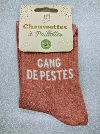 Chaussette à paillettes message