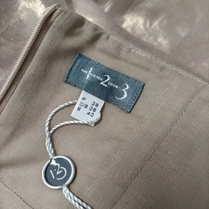 Robe de soirée beige à bretelles - Un Deux Trois - taille 38 - A145 - photo numéro 8