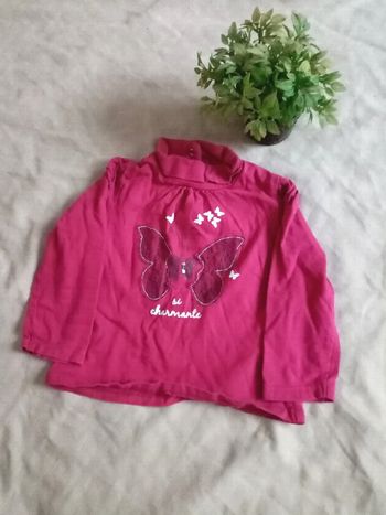 Col roulé rose, fille, 18 mois, baby by gemo