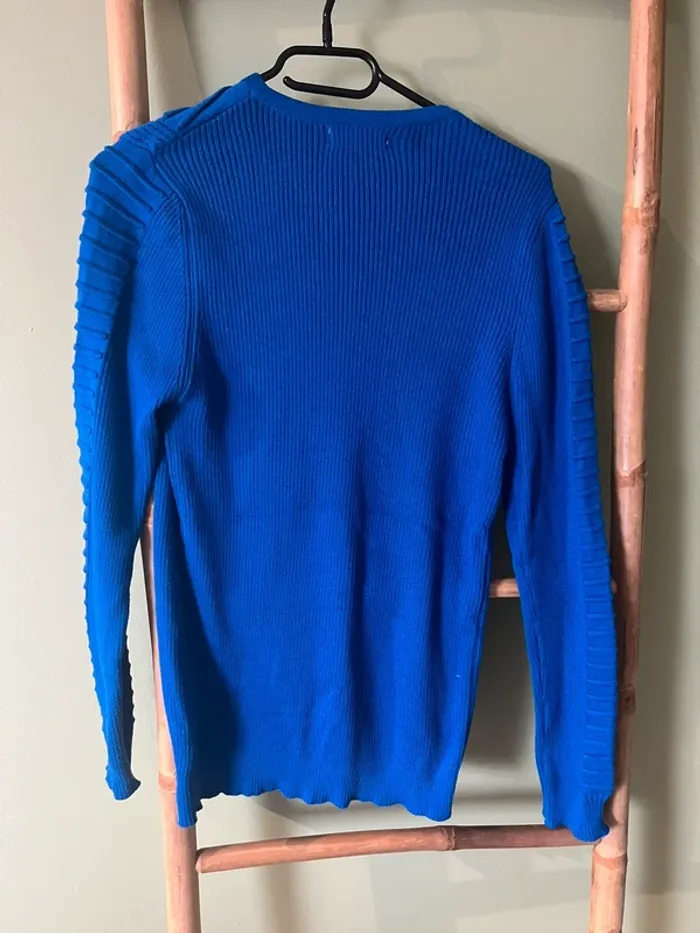 Pull bleu électrique Jesse James - Col V - Taille M - photo numéro 4