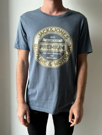 T-shirt Homme bleu gris Jack & Jones