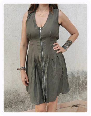 Robe kaki à zip H&M ete