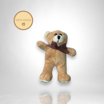 Peluche ours marron noeud Metro A792