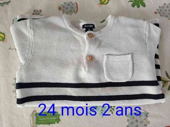 Pull coton tbe 2 ans Kiabi 