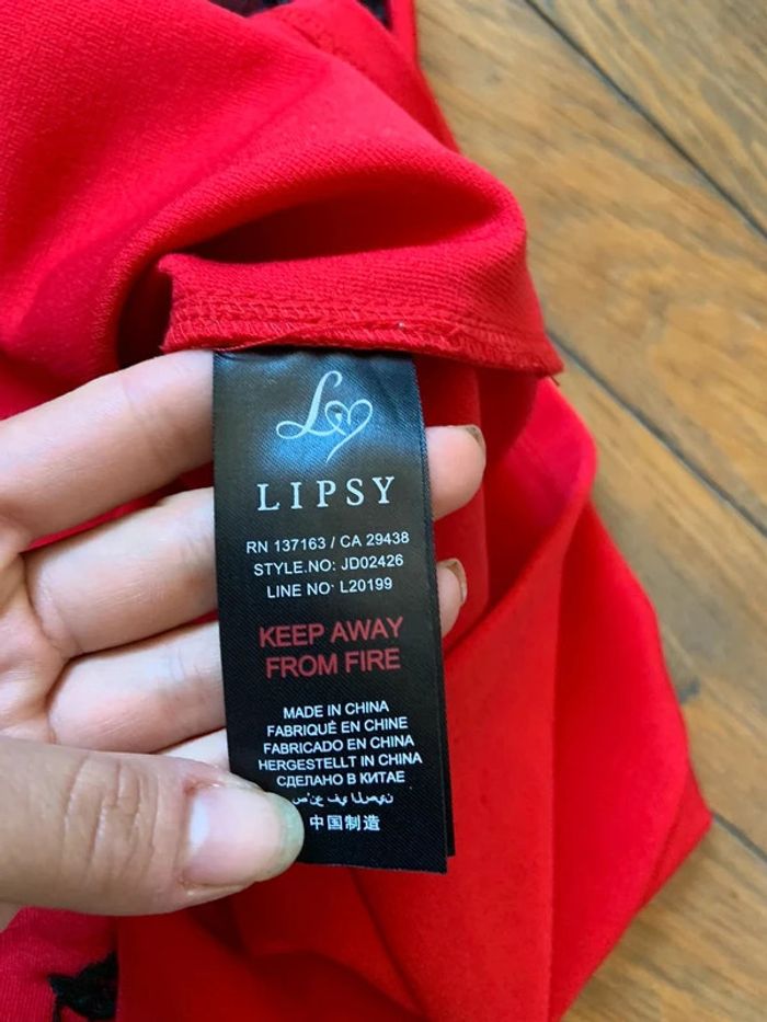 Robe rouge et noire sexy lipsy taille m 38 - photo numéro 4