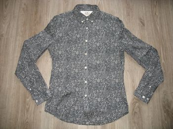CHEMISE ML MARINE A MOTIFS "BIZZBEE" - TAILLE XS - n°01