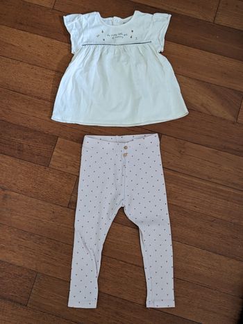 Ensemble fille coton bio 24-36 mois