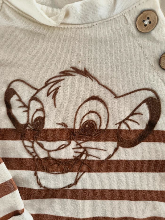 T-shirt manches longues Orchestra garçon 3 mois rayé beige/marron - photo numéro 2