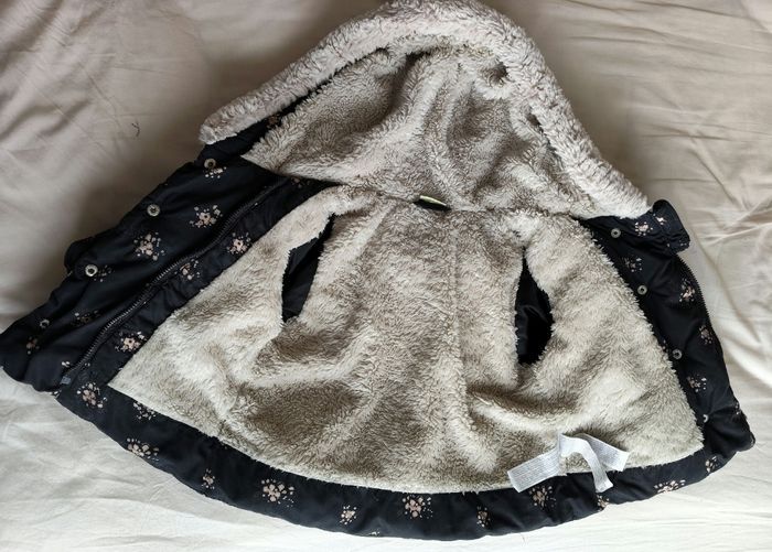 Doudoune manteau hiver a fleurs taille 18 mois tao tape a l'oeil - photo numéro 5