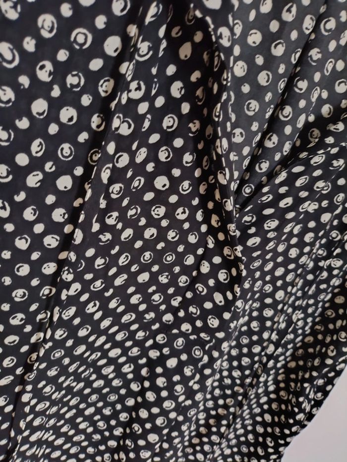 Blouse noire à motifs ronds blancs H&M vintage - photo numéro 2