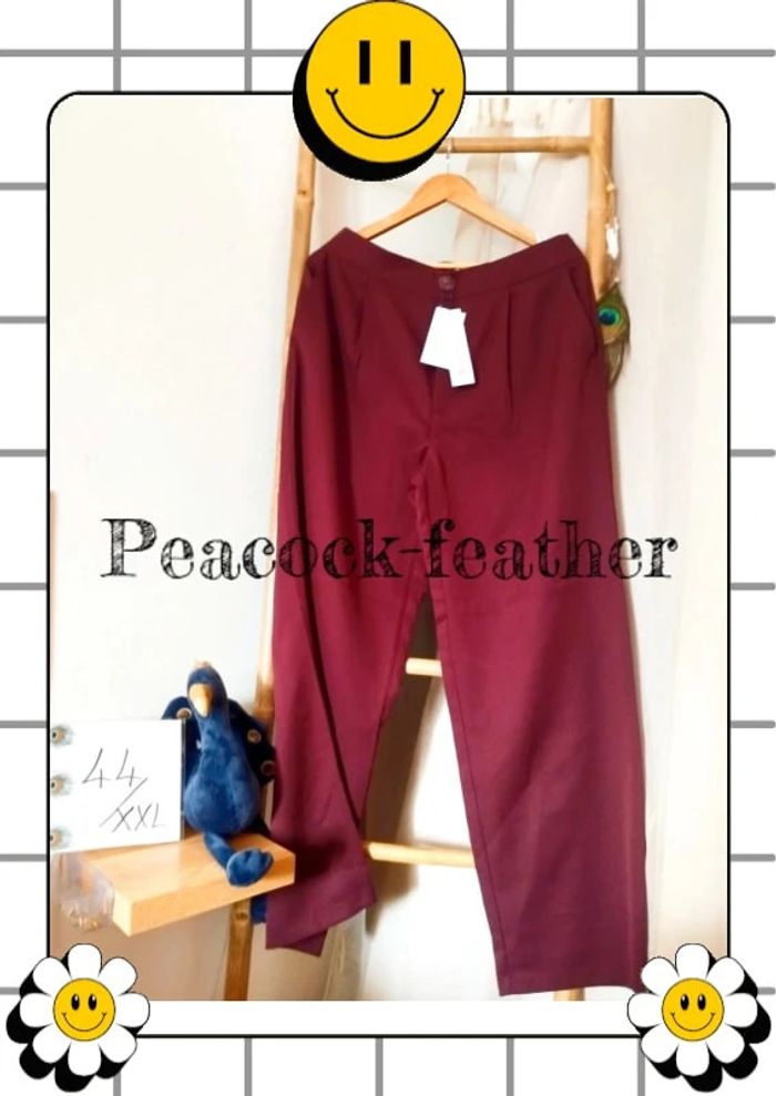 Pantalon large stradivarius bordeaux neuf étiqueté 44