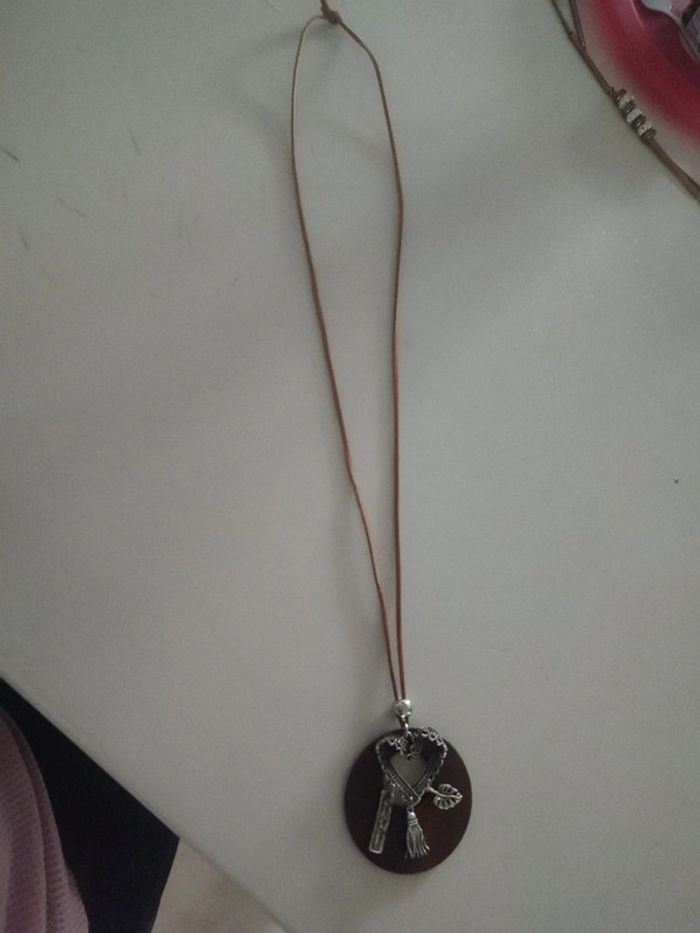 Long collier cordon marron - photo numéro 2