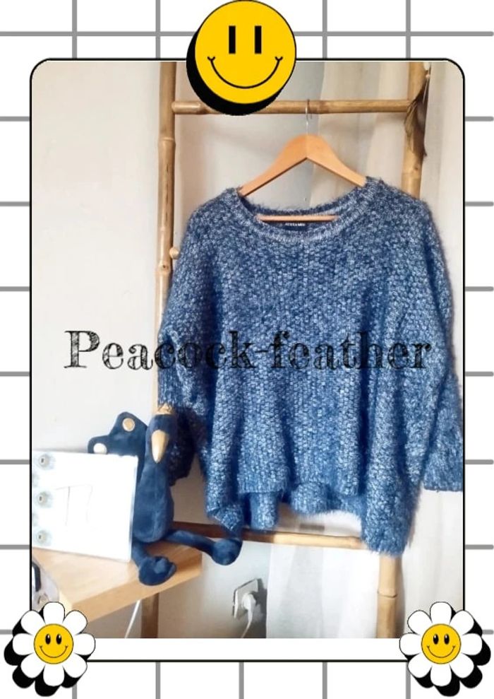 Pull pilou bleu TU large