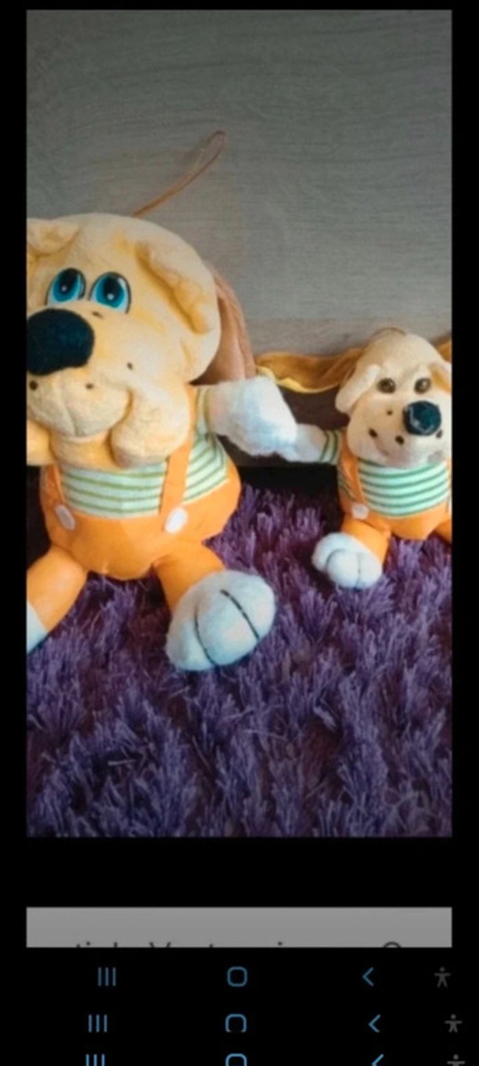 Doudou duo peluche chien papa et son fiston - photo numéro 2