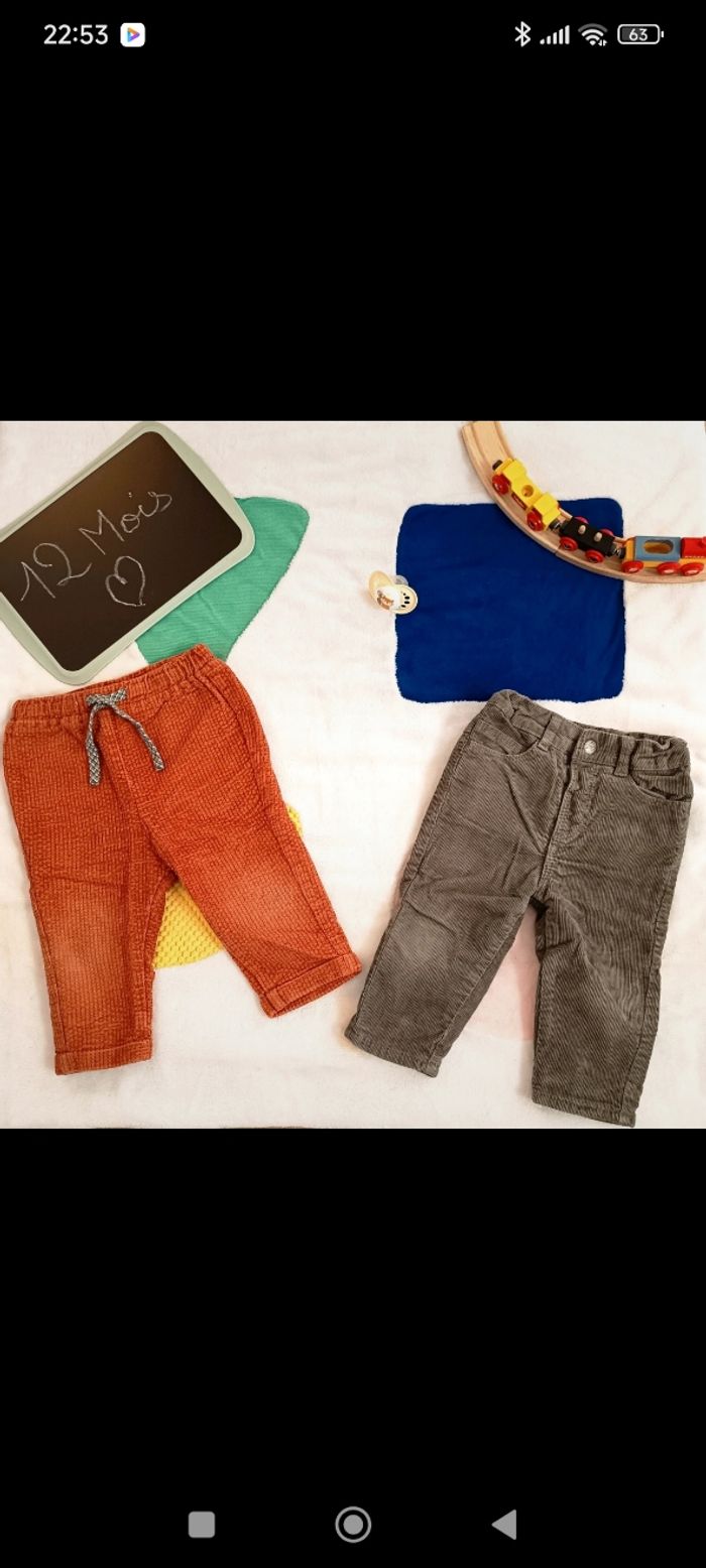 Pantalons velours 12 mois