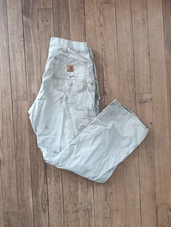 Pantalon Carhartt cargo beige workwear Carpenter taille 46