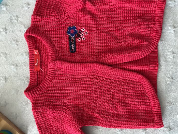 gilet fuchsia broderie poitrine 18 mois tissaia - photo numéro 7
