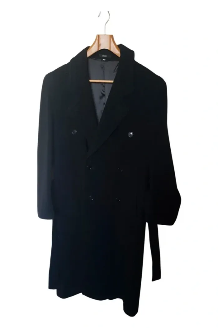 Manteau long croisé noir vintage Celio taille 50 - photo numéro 2