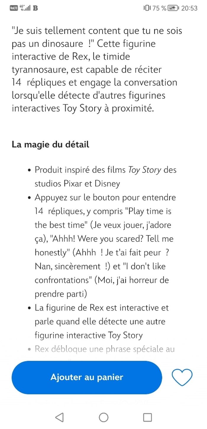 Grande figurine parlante interactive Rex dinosaures toy story disney neuf - photo numéro 2