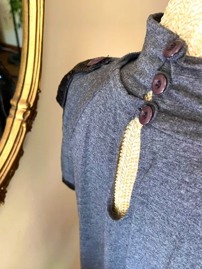 Robe Grise Élégante avec Détails en Sequins - Taille unique - photo numéro 11