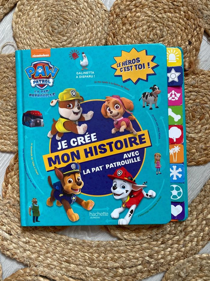 Livre je crée mon histoire paw patrol pat patrouille