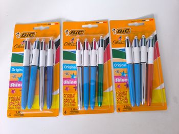 3 Lots de 4 stylos 4 couleurs