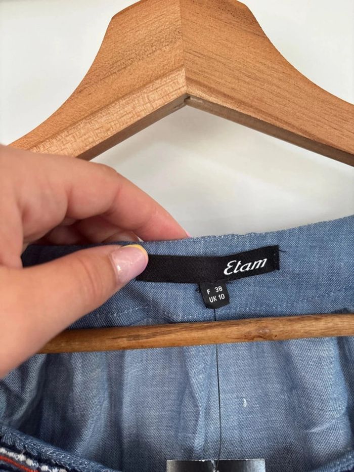 blouse bohème bleue etam taille 38 - photo numéro 2