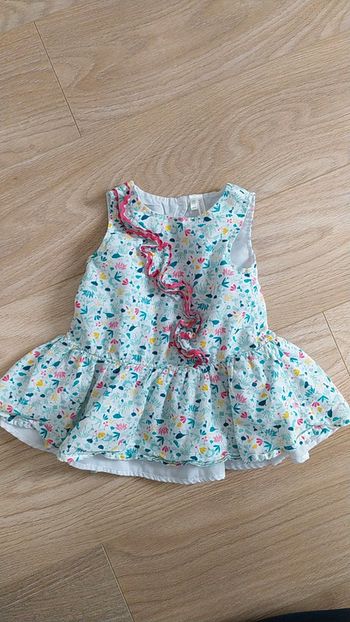 Robe orchestra verte 9 mois été fleurs