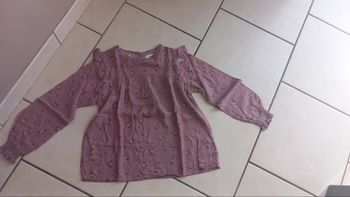 Tunique vertbaudet parme fleurie 9 ans manches longues