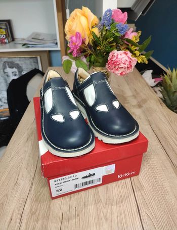 Chaussures sandales Mary Jane cuir kickers 32 neuves bleu marine