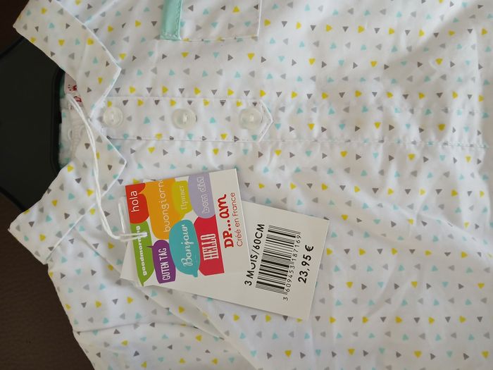 pyjamas mixte chemise en coton 3 mois - photo numéro 2