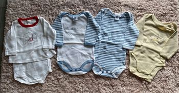 Lot de 4 bodies manches longues petit bateau et vertbaudet 3 mois