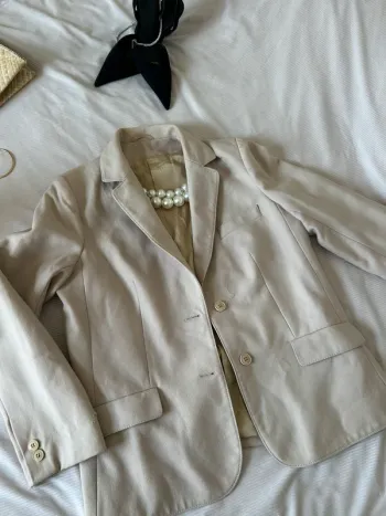 Blazer beige contrôle woolmark taille m