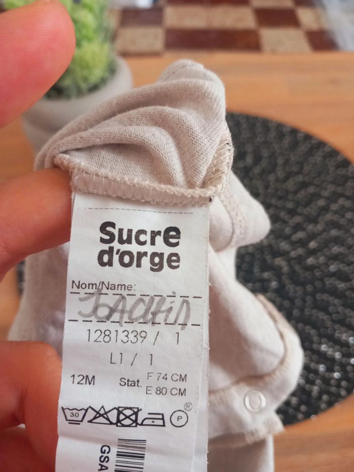 T-shirt manches longues beige Sucre d'Orge – 12 mois - photo numéro 4