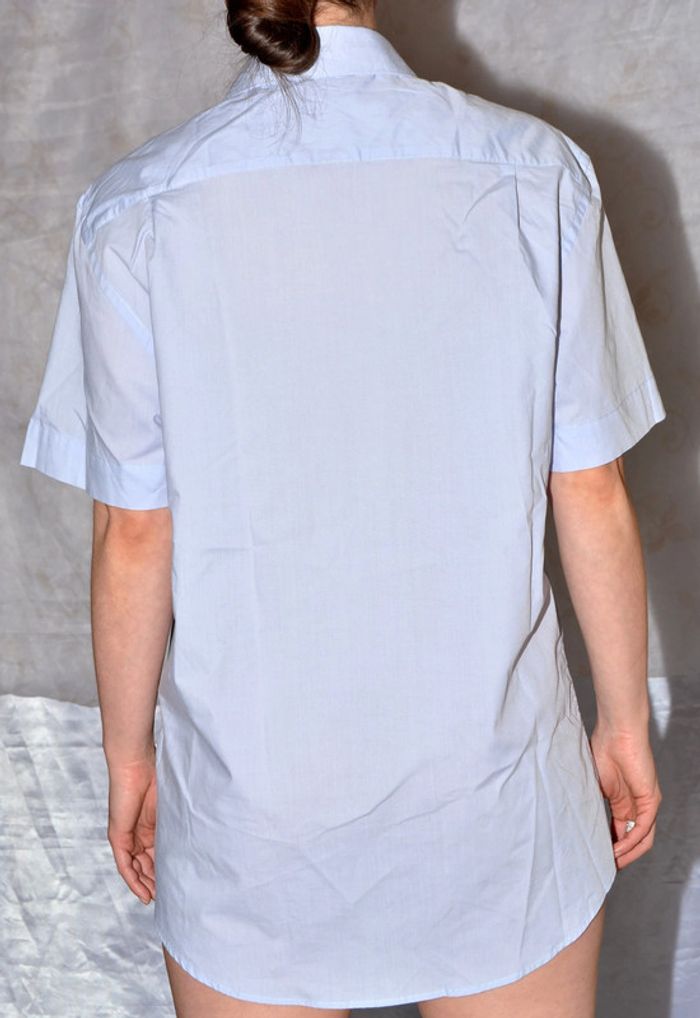 chemise homme bleu clair uni manches courtes taille 41/42 régular - photo numéro 5