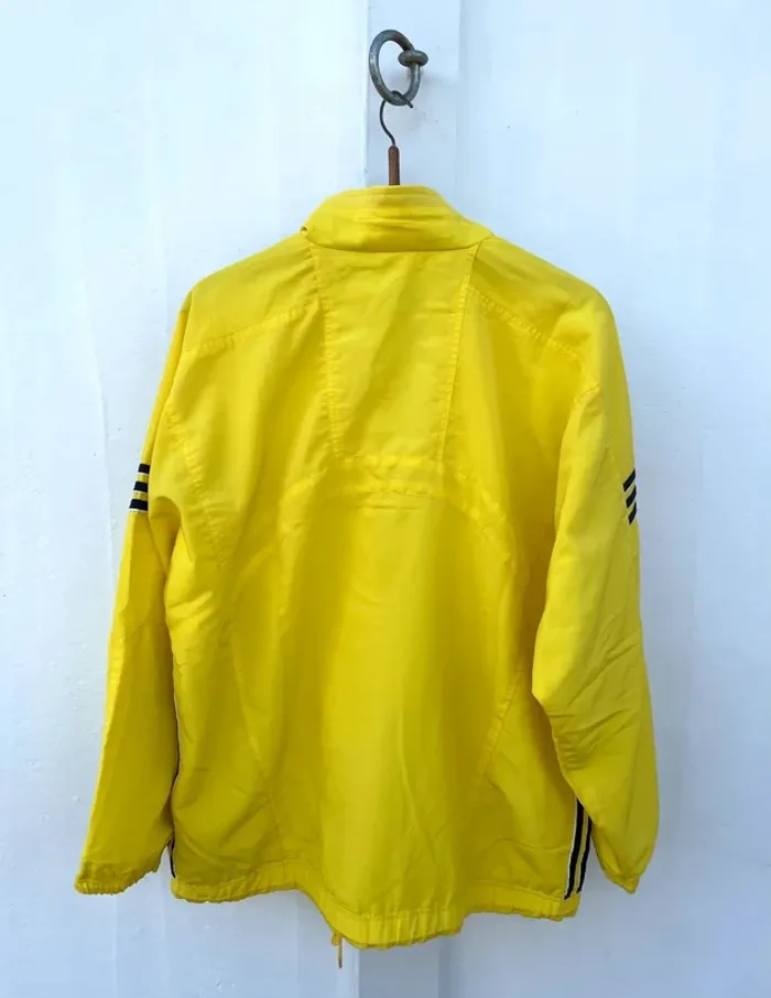 Adidas yellow vintage track jacket windbreaker Veste coupe-vent Mens Size L - photo numéro 9