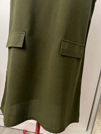 Robe sans manches droite voile kaki D&Z Fashion