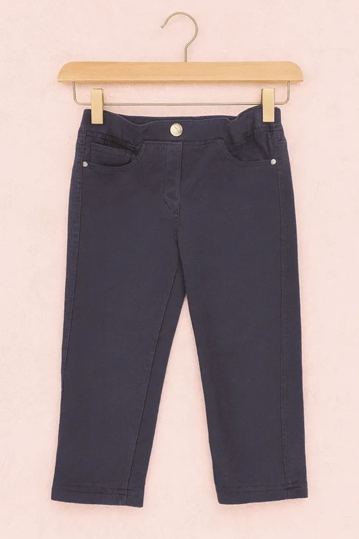 Pantalon élastique fille bleu marine – Taille 6 ans