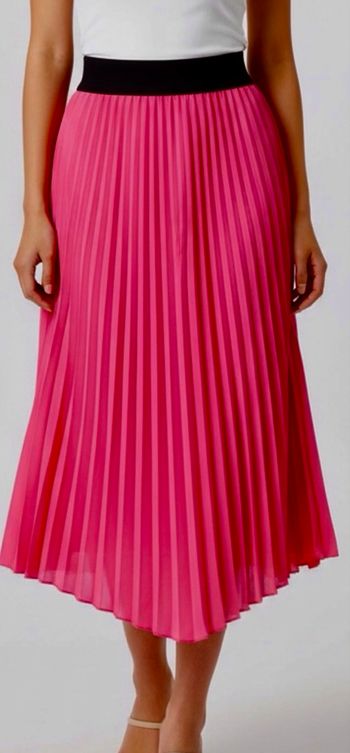 Jupe longue plissée rose 
